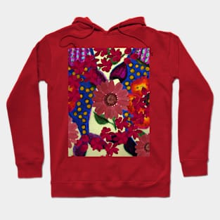 Humpback Whale Under Red Pressed Flowers Hoodie